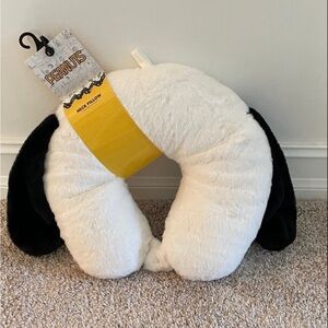 Peanuts Snoopy Plush Neck Pillow - Black and White